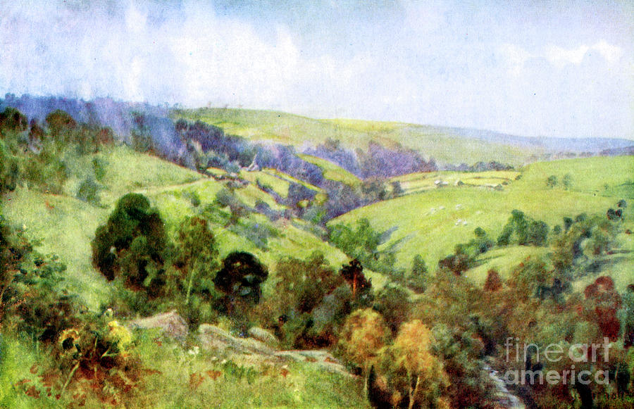 On The Hills Near Harrogate, Yorkshire Drawing by Print Collector