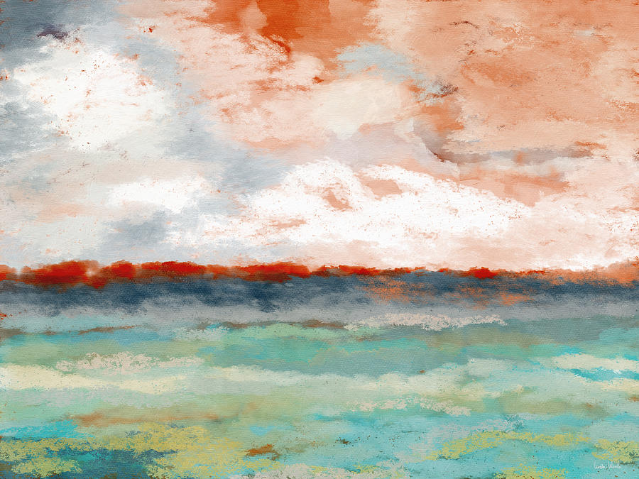 On The Horizon- Art by Linda Woods Painting by Linda Woods