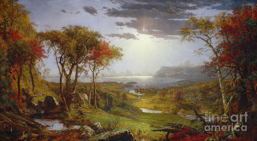 On the Hudson River, 1860 Painting by Jasper Francis Cropsey