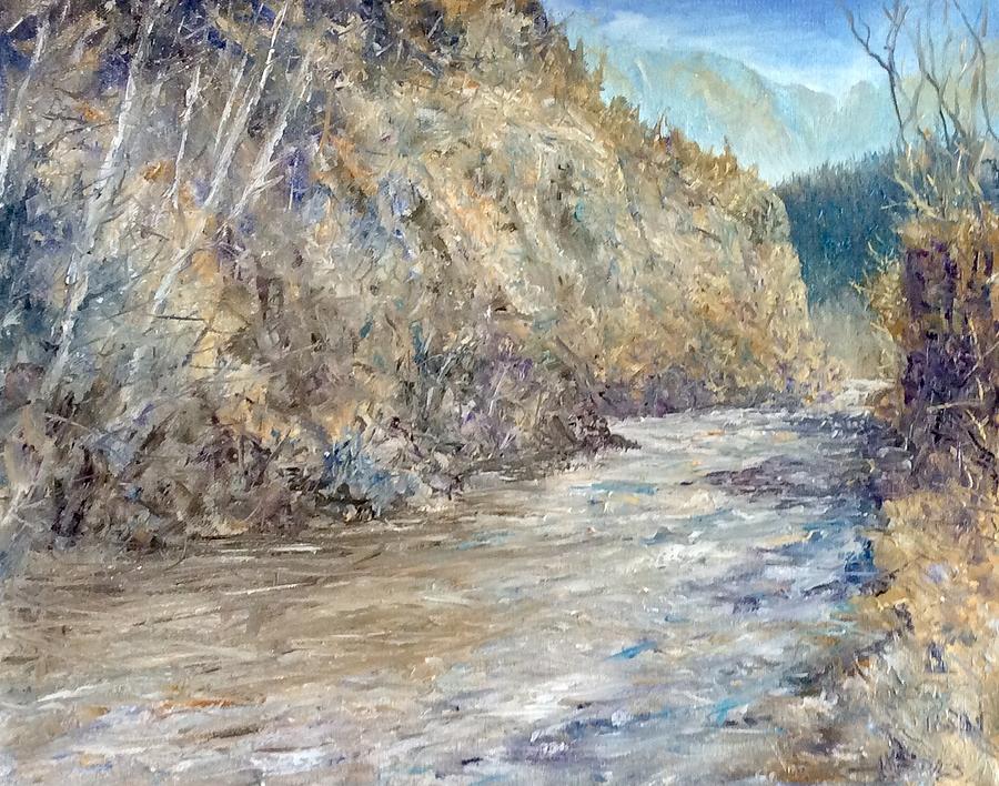 Mountain Painting - On The Pecos River by Dave ILes