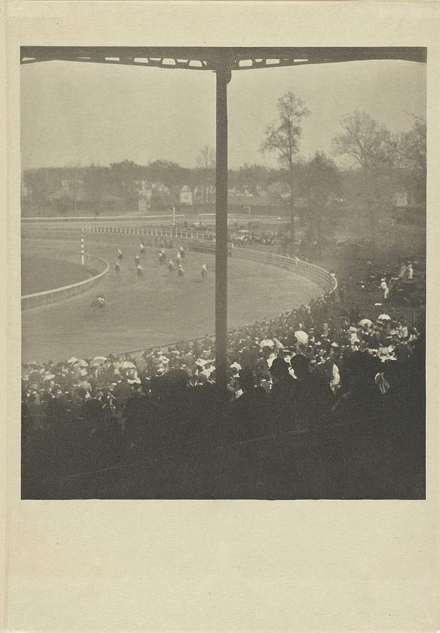 On the racecourse, Alfred Stieglitz, 1904 Painting by Alfred Stieglitz