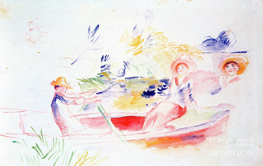 On The Riverbank, 20th Century. Artist Drawing by Print Collector