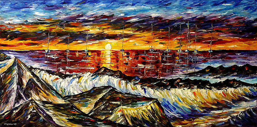 On The Rocky Coast Painting by Mirek Kuzniar