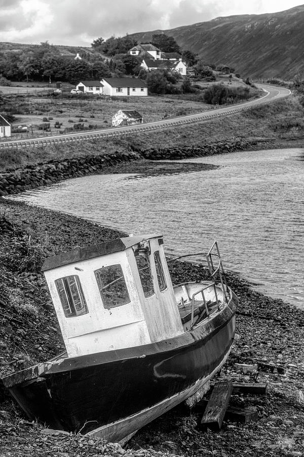 On the Scottish Shoreline in Black and White Photograph by Debra and Dave Vanderlaan