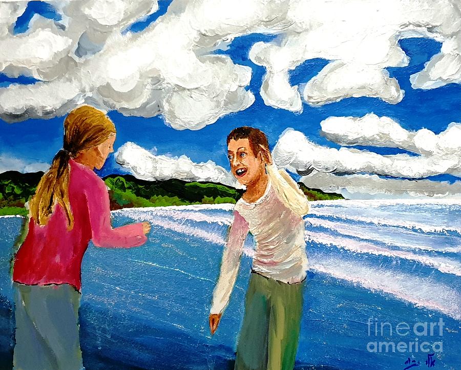 On the seashore of endless worlds   Painting by Eli Gross