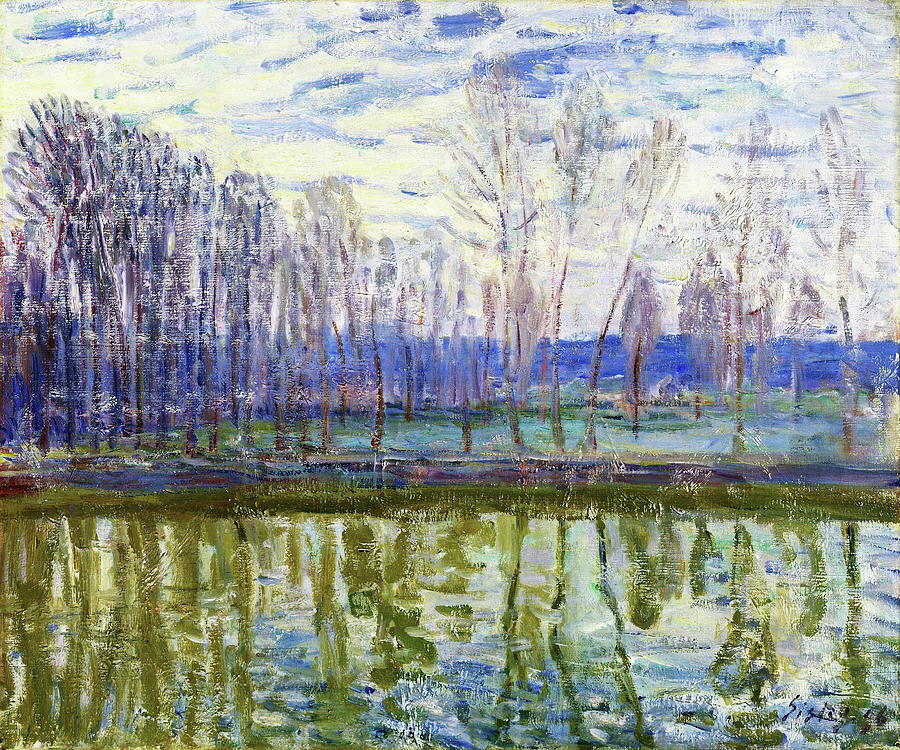 Alfred Sisley Painting - On the Shores of Loing - Digital Remastered Edition by Alfred Sisley