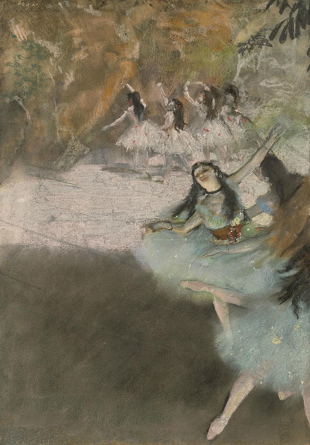 On the Stage, 1876-1877 Pastel by Edgar Degas