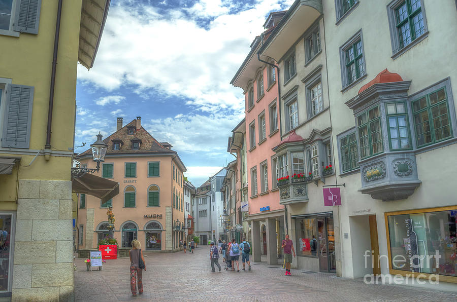 on the street of Schaffhausen Photograph by Michelle Meenawong