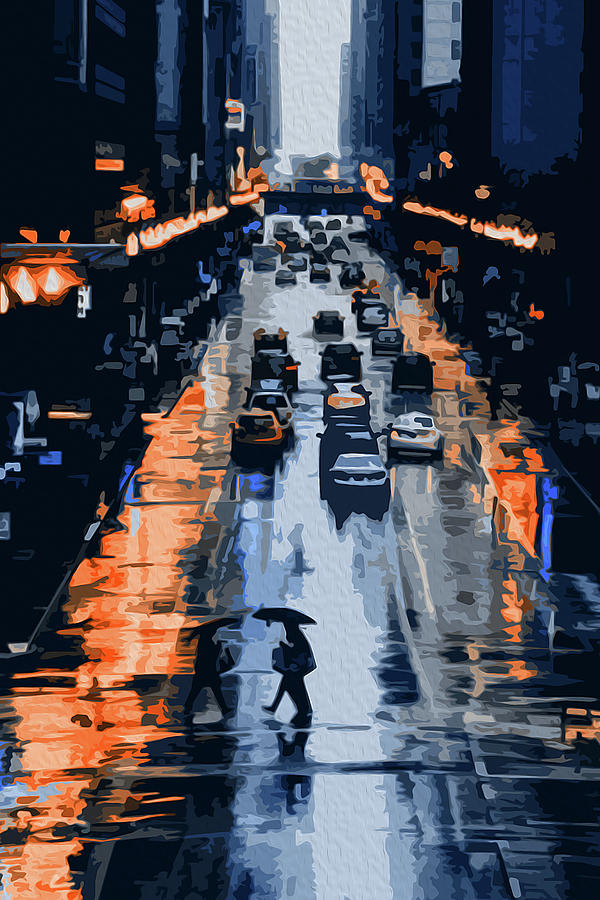 On the Streets of New York Painting by AM FineArtPrints