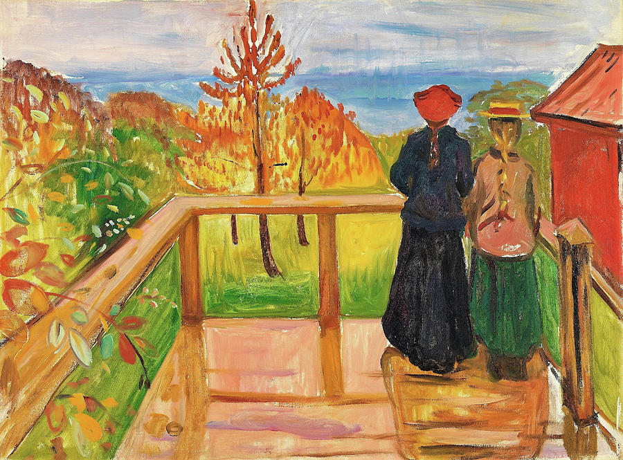 Edvard Munch Painting - On the Veranda - Digital Remastered Edition by Edvard Munch