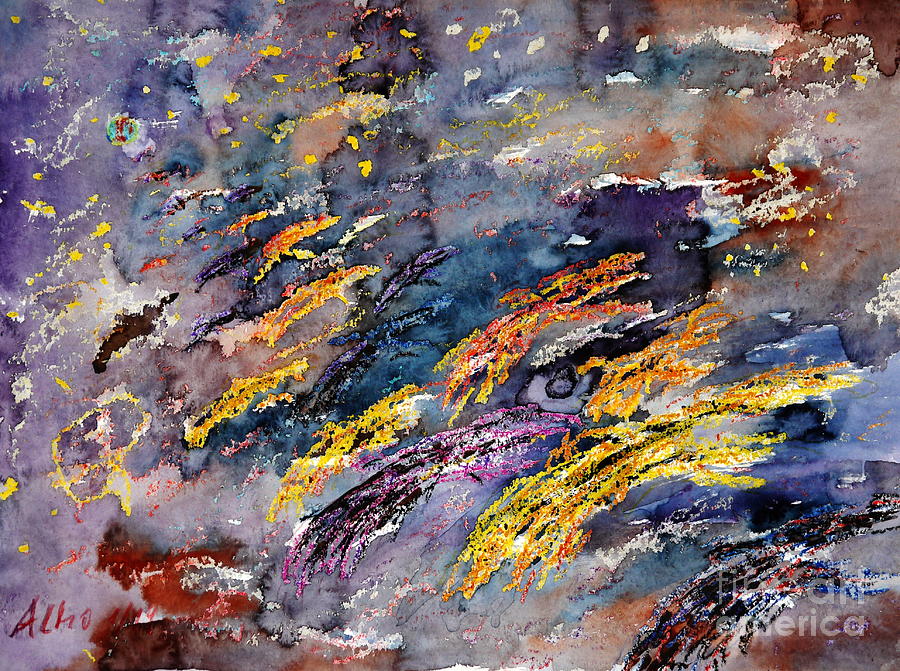On the Wings of the Night Study Painting by Almo M