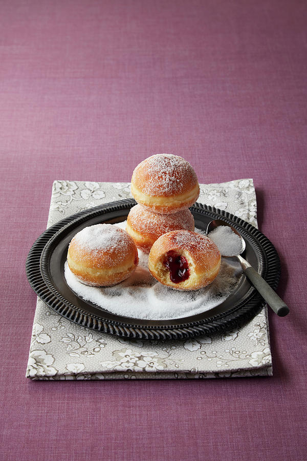 Once Cooked ,fill The Berlin Donut With Jam And Coat With Castor Sugar Photograph by Rafael Pranschke