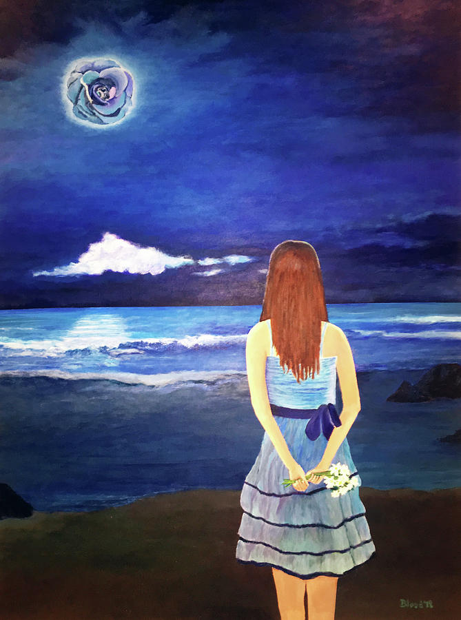 Once In A Blue Moon Painting by Thomas Blood