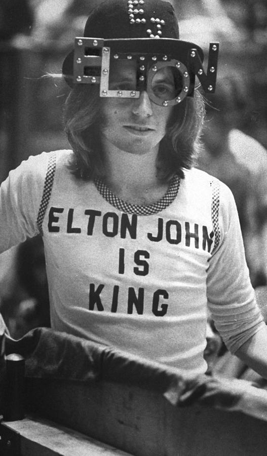 One Big Fan At An Elton John Concert Photograph by New York Daily News Archive