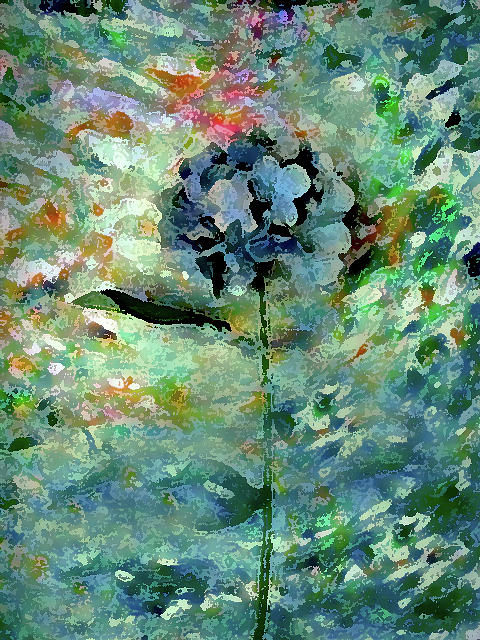 One Blue Flower Mixed Media by Corinne Carroll