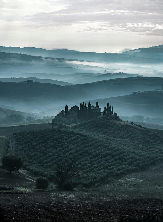 One cold day in Tuscany Photograph by Jaroslaw Blaminsky