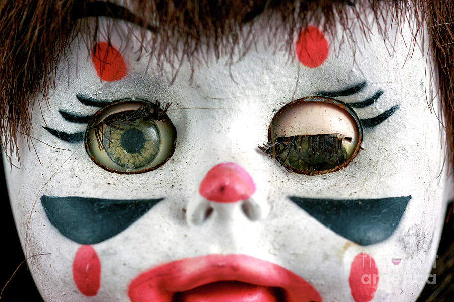 One Eye Shut Clown Doll Photograph by John Rizzuto