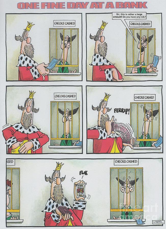 King Painting - One Fine Day At A Bank by Don Martin