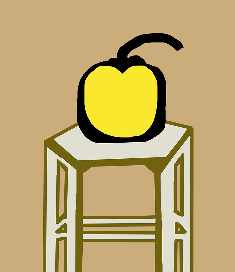 One Golden Apple Digital Art by Joan Ellen Kimbrough Gandy