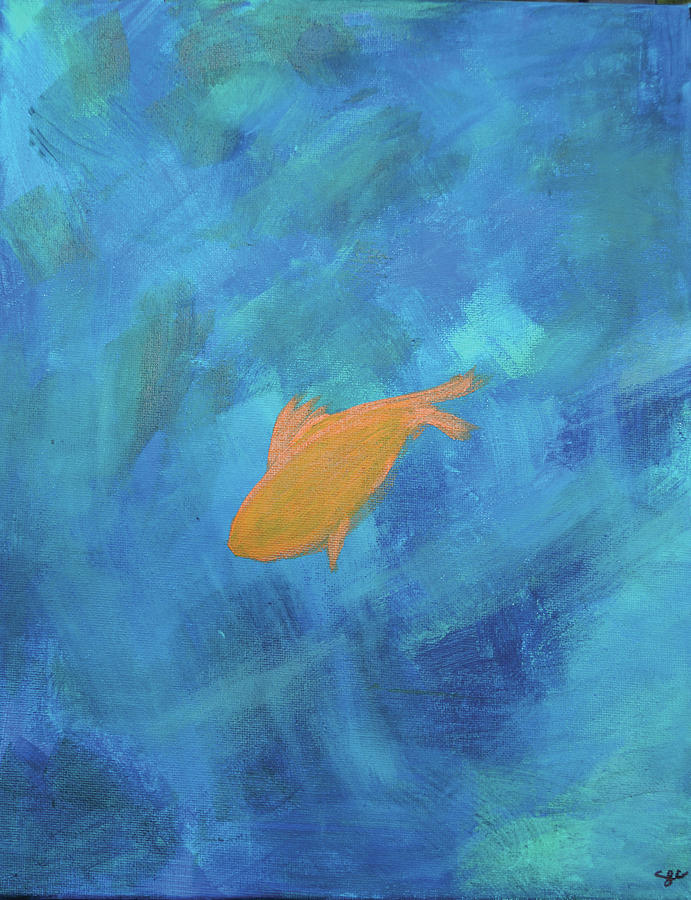 One Goldfish Painting by Sarah Couso - Fine Art America