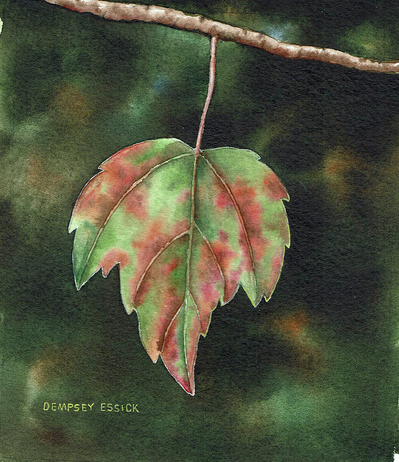 Fall Painting - One Leaf Left by Dempsey Essick