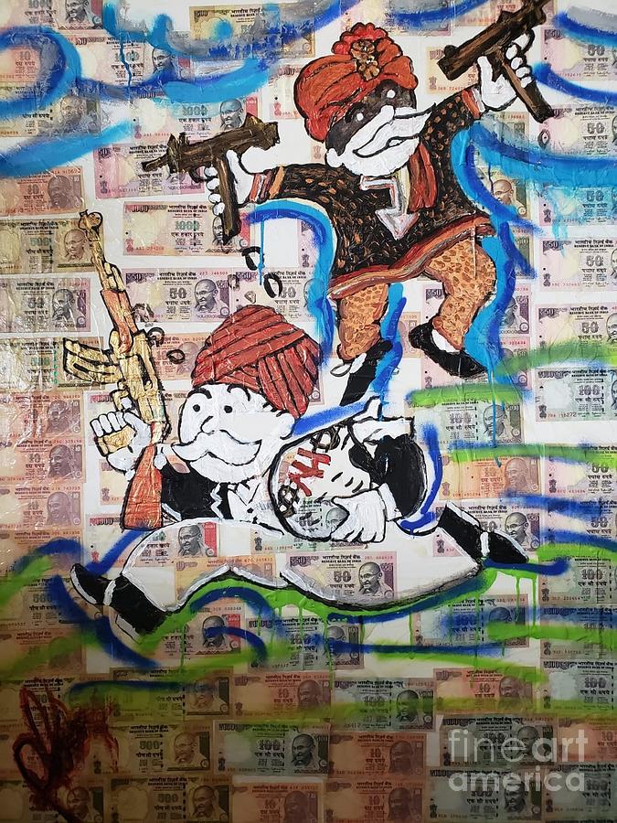 Monopoly Mixed Media - One night in India by Rooster Art