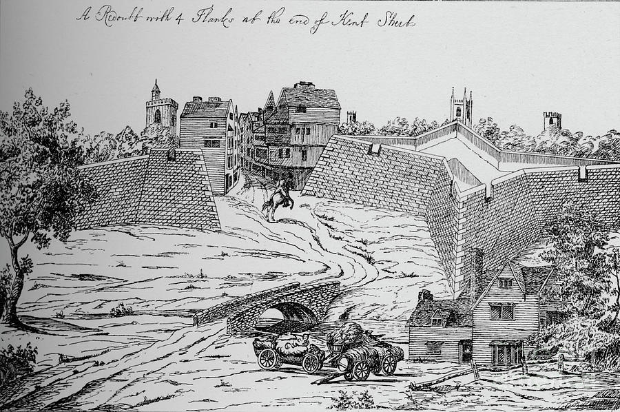 One Of The Forts Erected Drawing by Print Collector