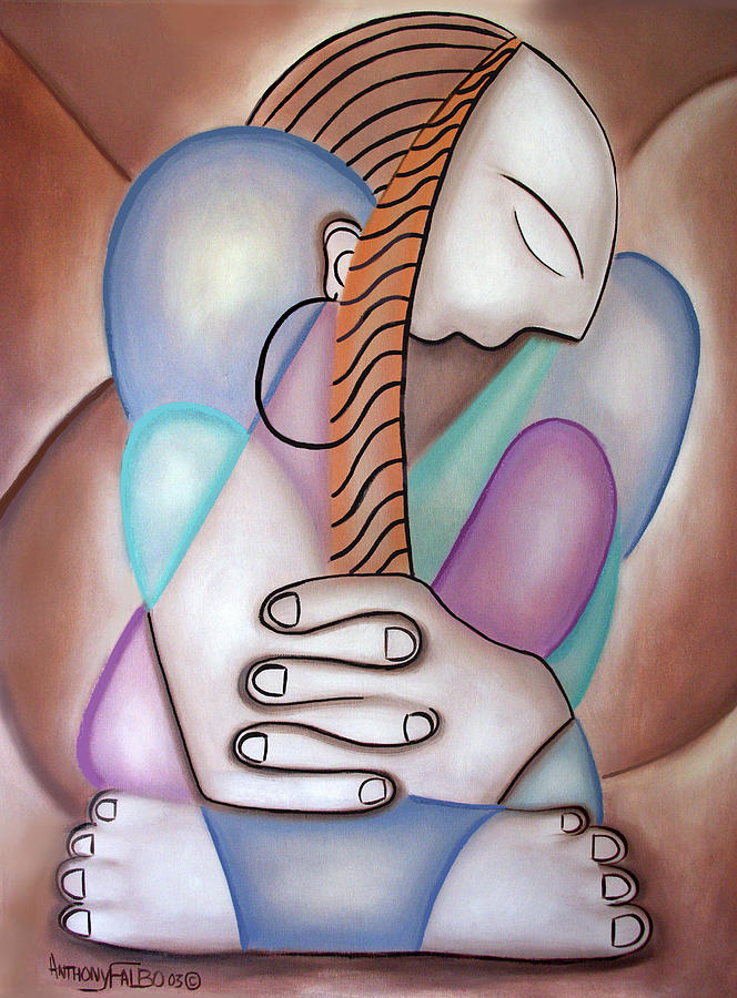Cubism Painting - One Praying Woman by Anthony Falbo