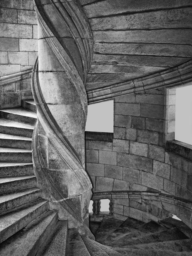 Leonardo Da Vinci Photograph - One Side - Staircase at Chambord Castle by Nikolyn McDonald