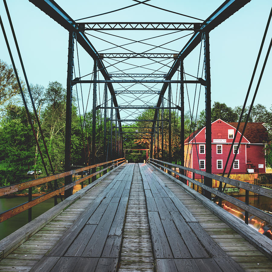 America Photograph - One Way Bridge to the War Eagle Mill by Gregory Ballos