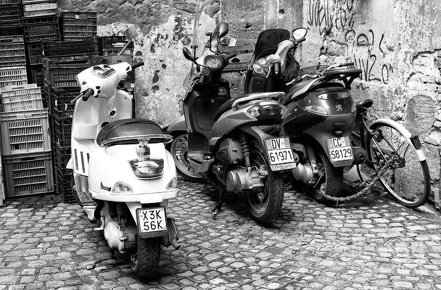 One White Scooter in Naples Photograph by John Rizzuto