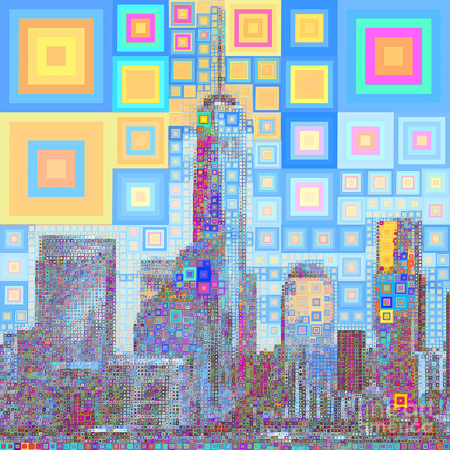 One World Trade Center Lower Manhatten New York Skyline in Abstract Squares 20190205sq p168 Photograph by Wingsdomain Art and Photography