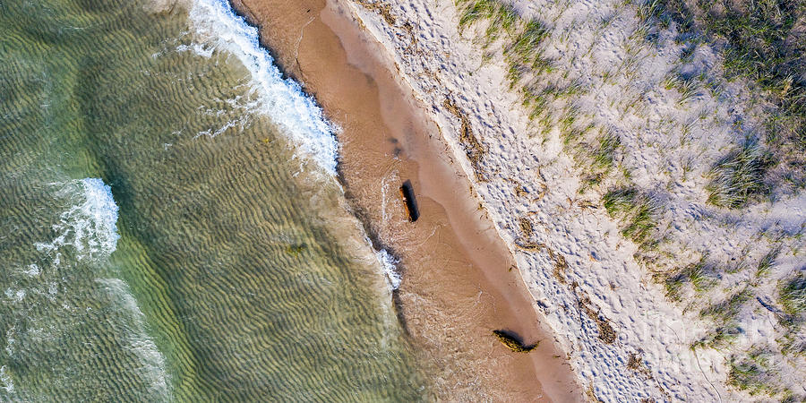 Onekama Beach And Dunes Aerial Photograph