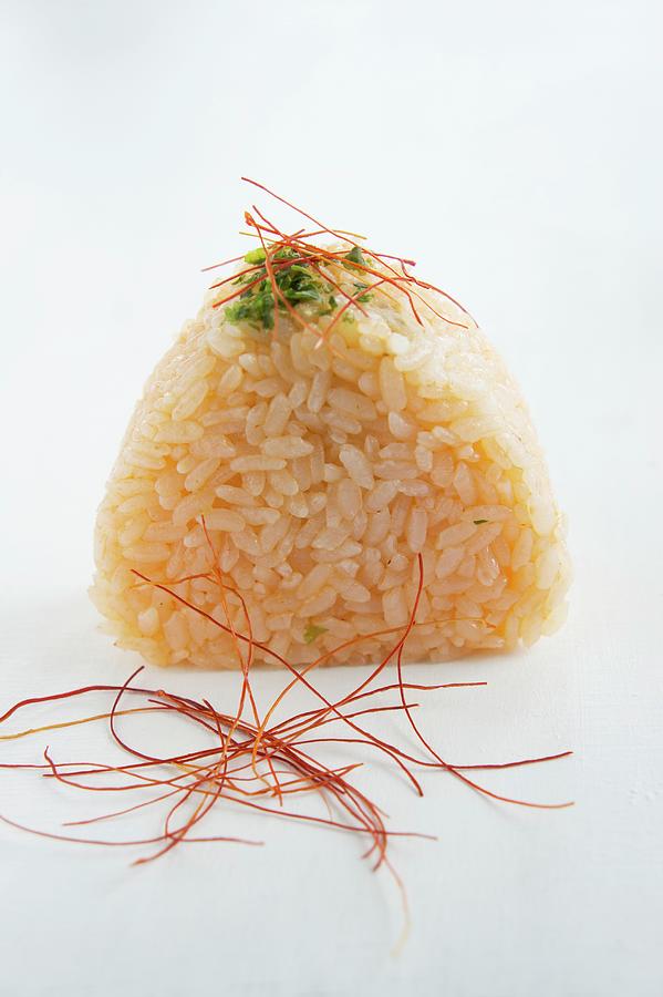 Onigiri spiced Rice Ball, Japan With Peppers And Salmon Photograph by Martina Schindler