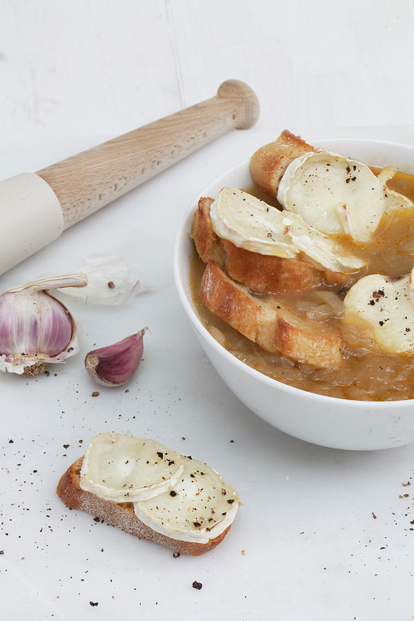 Onion Soup With Cheese Croutes Photograph by Kathrin Mccrea