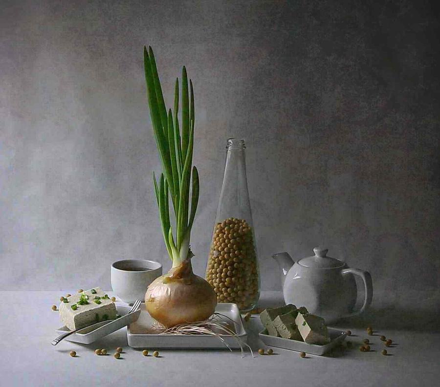 Onion Photograph - Onion, Soybean And Tofu by Fangping Zhou