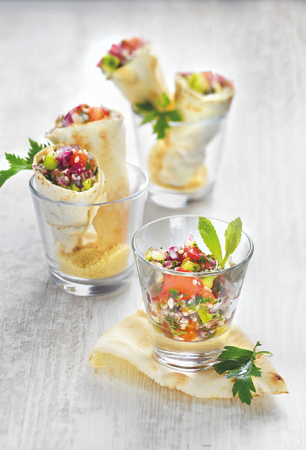 Onion,tomato,mint And Mild Pepper Lebanese Cones Photograph by Scuiz In