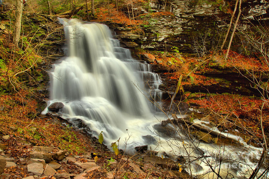 Onondage Falls Autumn View Photograph by Adam Jewell