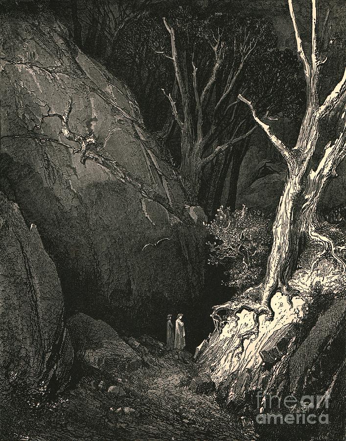 Gustave Dore Drawing - Onward He Moved by Print Collector