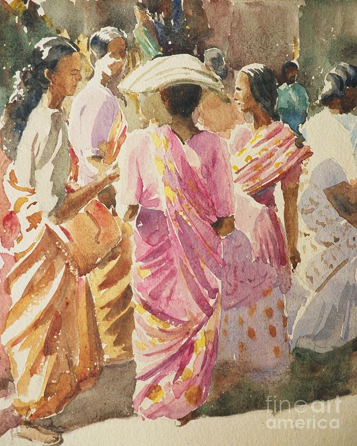 Oorambu Market Fashions Painting by Clive Wilson - Fine Art America