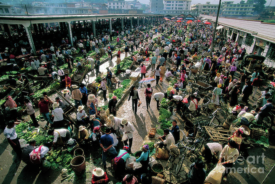 Vegetable Photograph - Open Air Market by Peter Menzel/science Photo Library