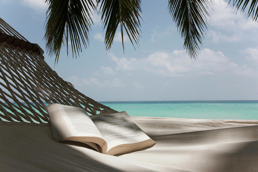 Open Book In Hammock On Beach Digital Art by Lost Horizon Images - Fine ...