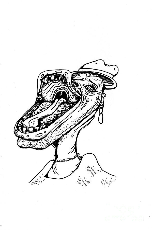 Open Mouth Drawing by Mark Blome