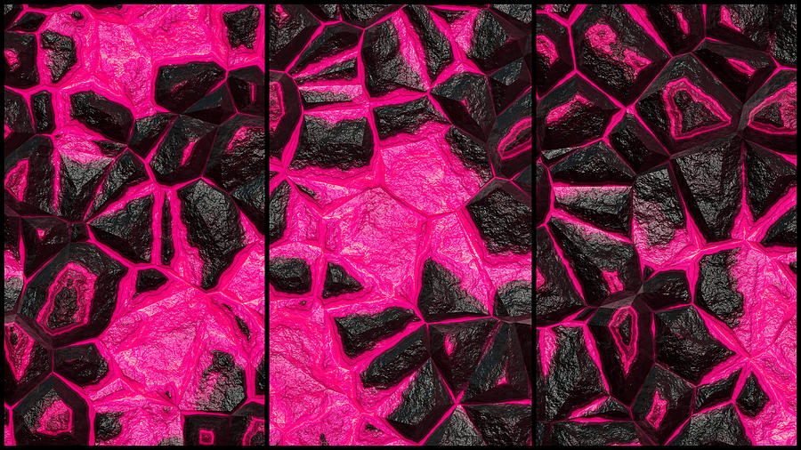 Open Wall Pink Abstract Triptych Digital Art by Don Northup