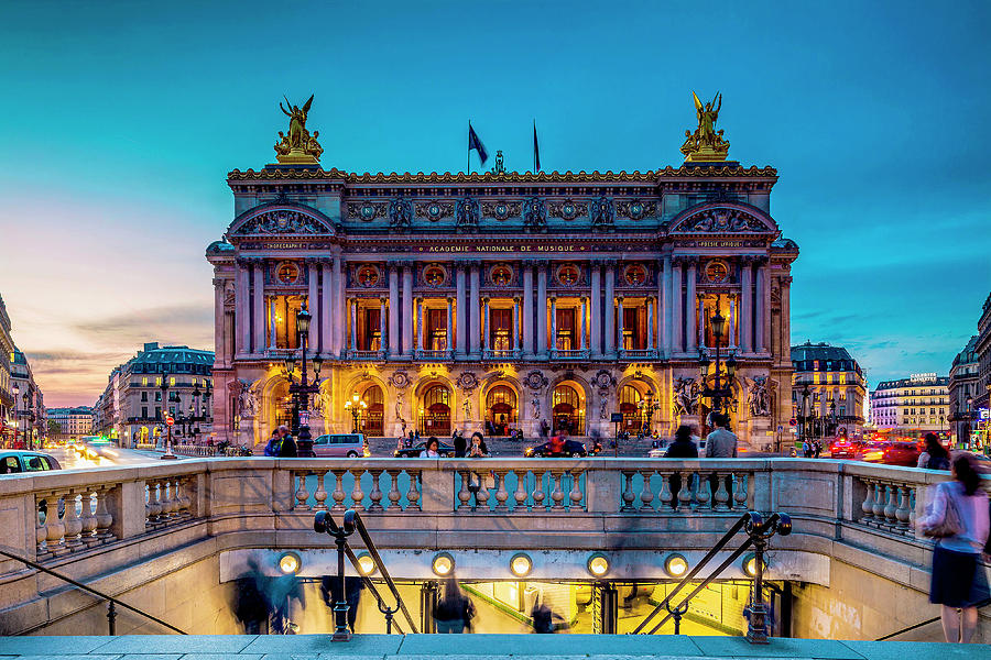 Architecture Digital Art - Opera Garnier & Metro In Paris by Alessandro Saffo