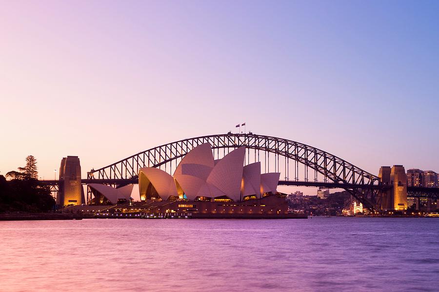 Architecture Digital Art - Opera House & Bridge, Australia by Jacana Stock