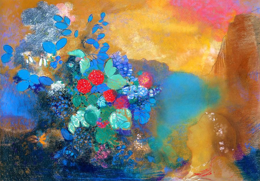 Ophelia in the flower - Digital Remastered Edition Painting by Odilon Redon