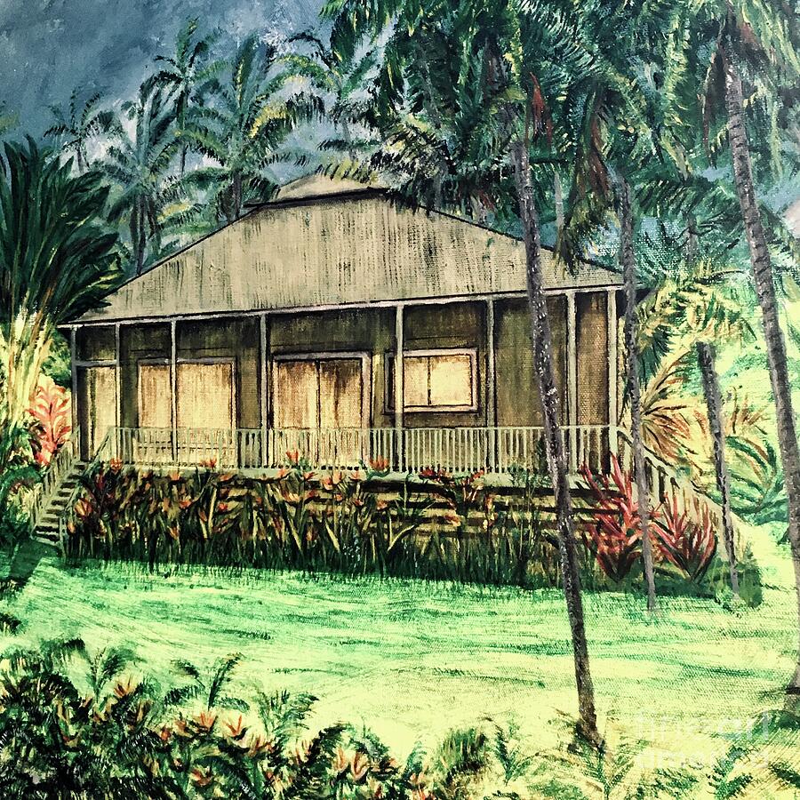 Opihikao Cottage right side Painting by Michael Silbaugh