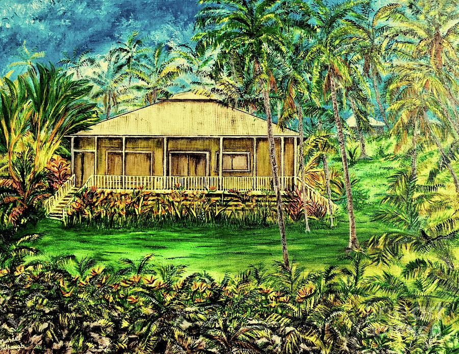 Opihikao Hale in vivid warm Painting by Michael Silbaugh