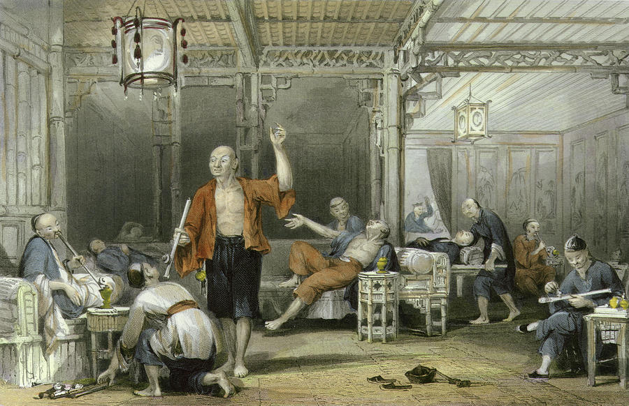 Opium Smokers Painting by Thomas  Allom